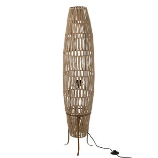 Alessia Staande Lamp - 22x22x120cm - Beige - Jute/Metaal