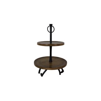 Molina Etagere - 30x30x45 cm - Bruin - Hout/Aluminium