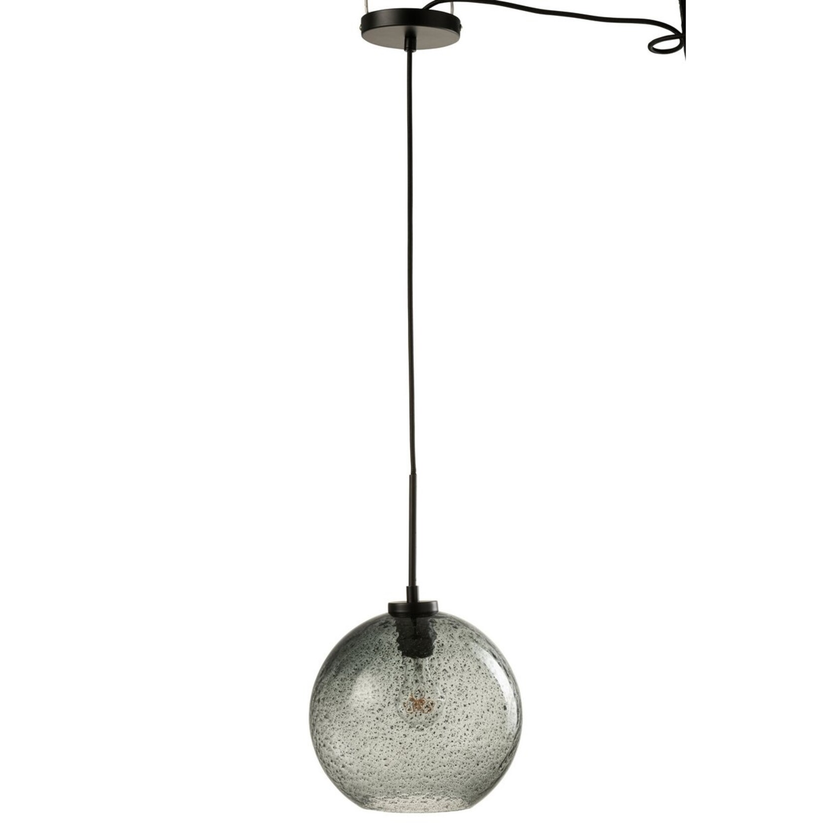 Bailey Hanglamp - ø25,5x25,5x184 cm - Grijs - Spikkel Glas