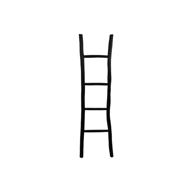 Decoratie Ladder - 45x4x150cm - Zwart - Teak