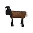 Decor Schaap - 32x32x14cm - Zwart - Teak/Geitenhuid