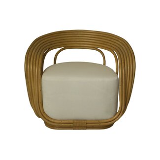 Doris Loungestoel - 65x85x71 cm - Naturel/Wit - Teak