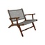 Eve Loungestoel - 67x80x80cm - Gebroken Wit - Teak/Bananenblad