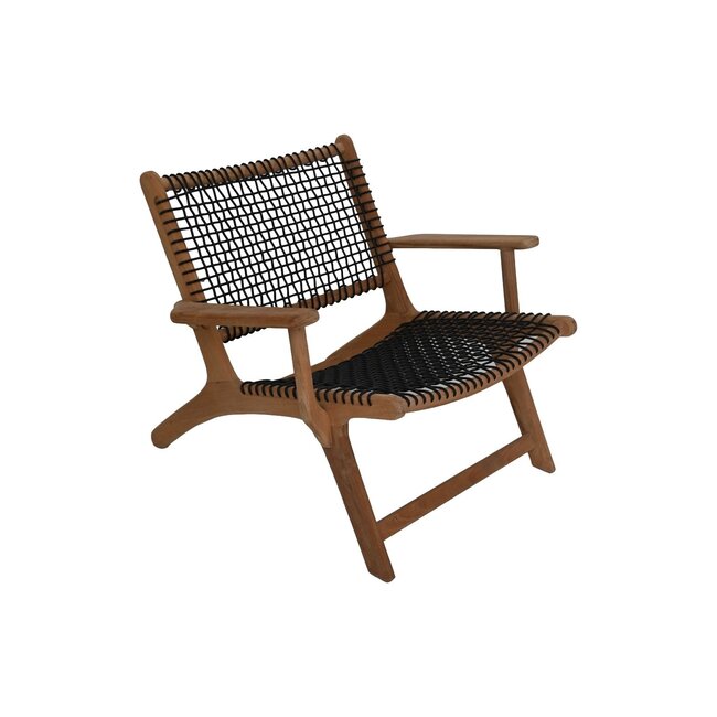 Bridie Loungestoel - 70x83x80 cm - Bruin/Naturel - Teak