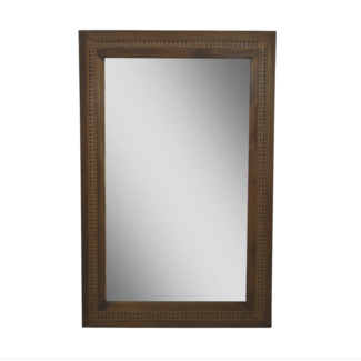 Rowan Wandspiegel - 120x7x80 cm - Bruin - Teak/Rotan