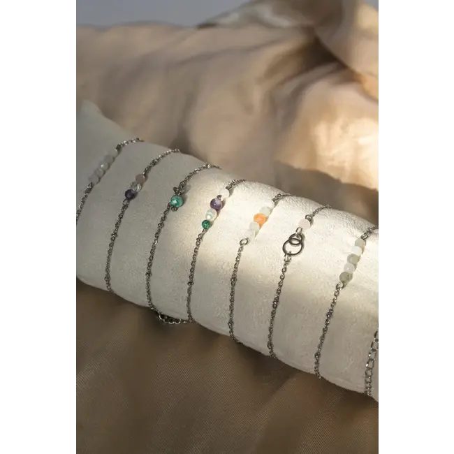 Rozenkwarts Armband met Ringen - Tijdloze Schoonheid en Elegantie