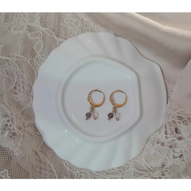 Amethist & Bergkristal Oorringen