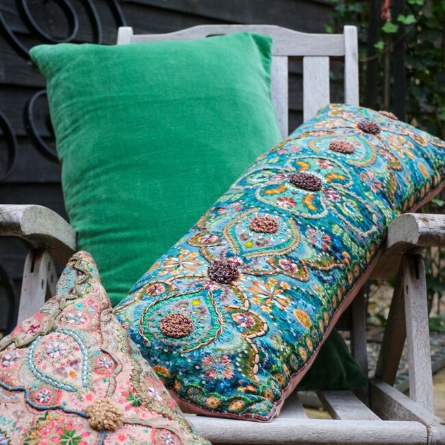 Sierkussen Lala X - 45x70 cm - Groen - Katoen/Velvet