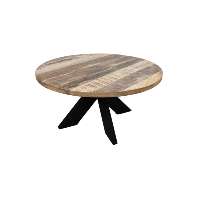 Darcie Salontafel - ø80x80x45 cm - Naturel/Zwart - Hout/Metaal