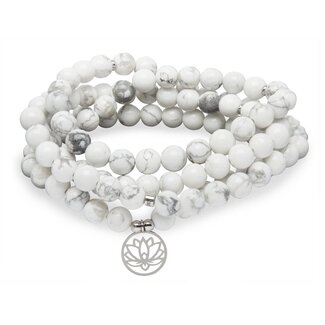 Mala Armband met 108 Howliet Kralen -  Lotus Bedel