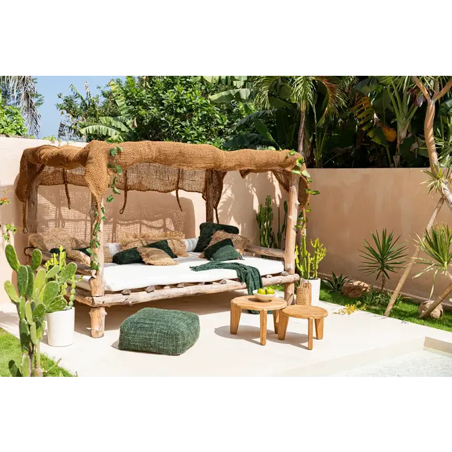 De Oh My Gee Poef - 60x60x25 cm - Donkergroen - Katoen