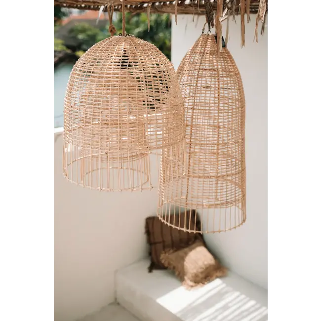 De Elba Hanglamp - 45x45x90cm - Naturel - Rotan