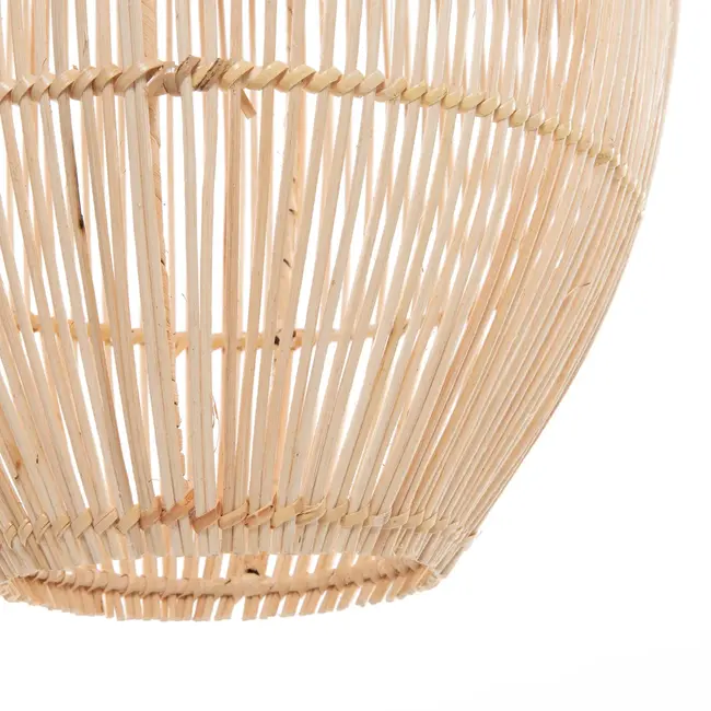 De Zuri Hanglamp/Vloerlamp - 30x30x48cm - Naturel - Rotan