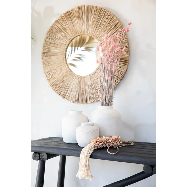 De Alang Alang Spiegel - ø50cm - Naturel