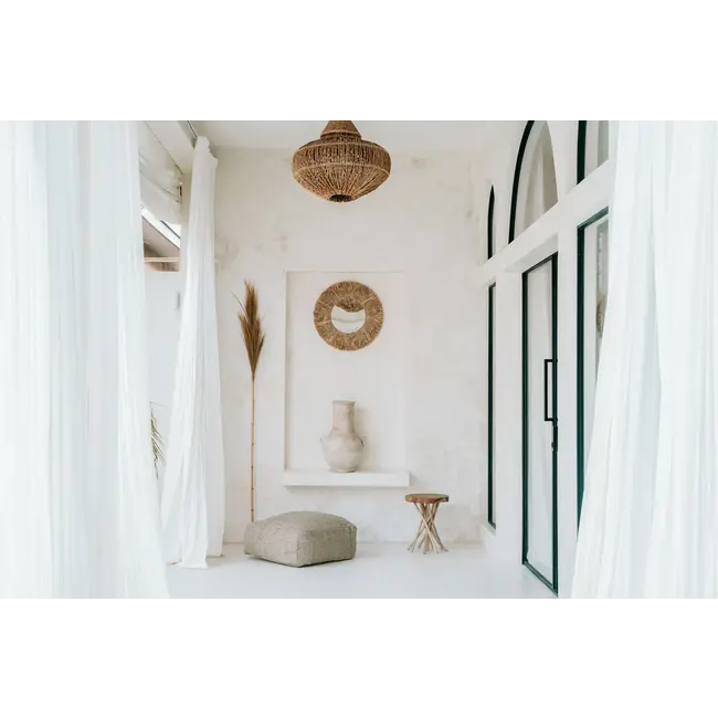 De Palm Tree Spiegel - ø60cm - Naturel - Raffia