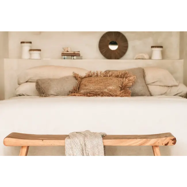 De Alang Alang Spiegel - ø35cm - Naturel