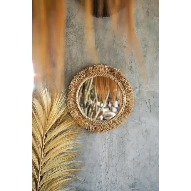 De Tahiti Spiegel - ø60cm - Naturel - Raffia
