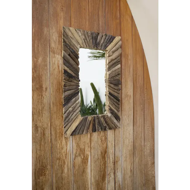 De Driftwood Framed Spiegel - 60x41x4cm - Naturel