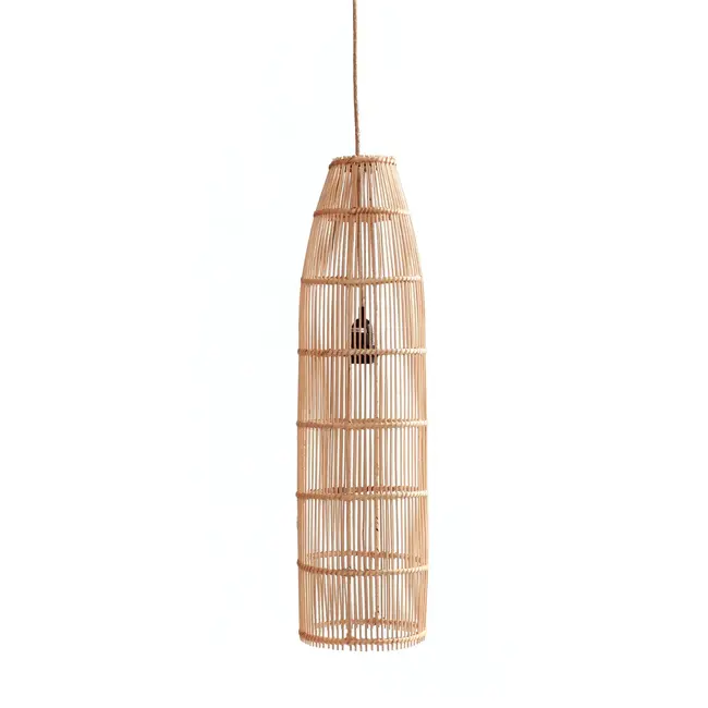 De Fish Trap Hanglamp/Vloerlamp - 23x90cm - Naturel - Rotan
