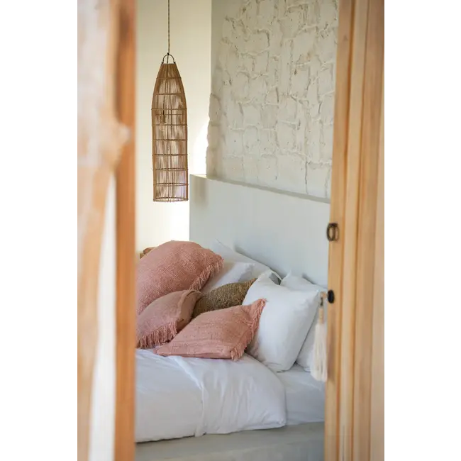 De Fish Trap Hanglamp/Vloerlamp - 23x90cm - Naturel - Rotan