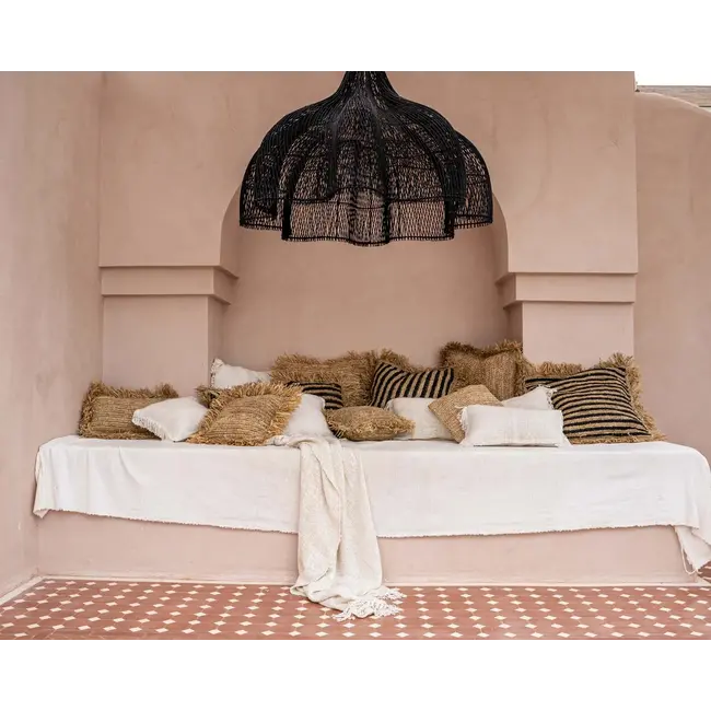 Rotan Hanglamp - 110x110x80 - Zwart - Rotan