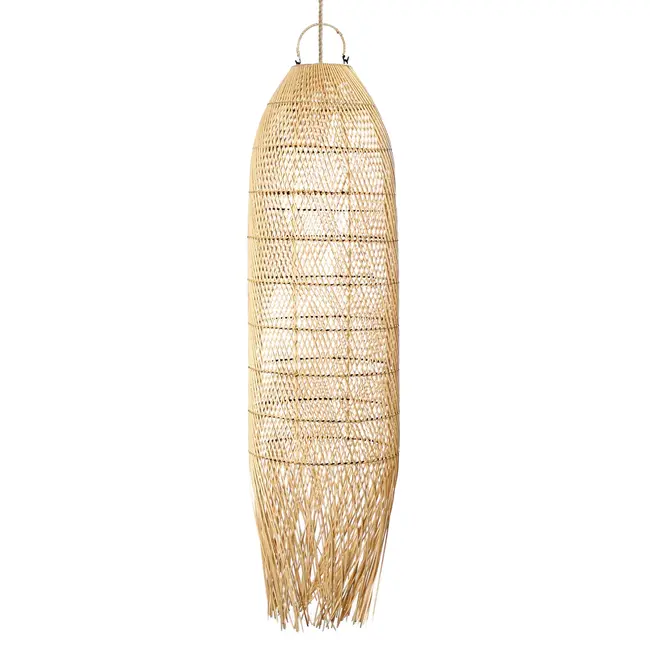 De Squid Hanglamp - ø30x110cm - Naturel - Rotan