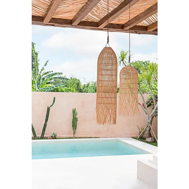 De Squid Hanglamp - ø30x110cm - Naturel - Rotan