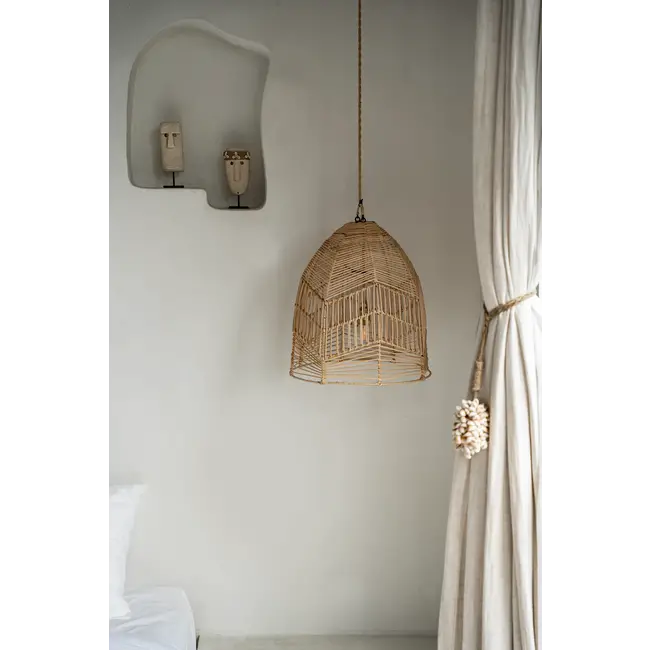 De Bala Hanglamp - 40x40x42cm - Naturel - Rotan