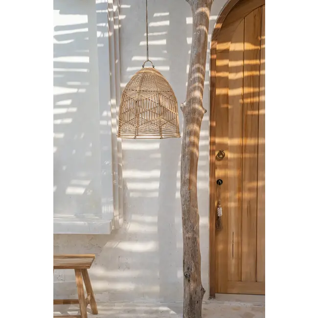 De Bala Hanglamp - 40x40x42cm - Naturel - Rotan
