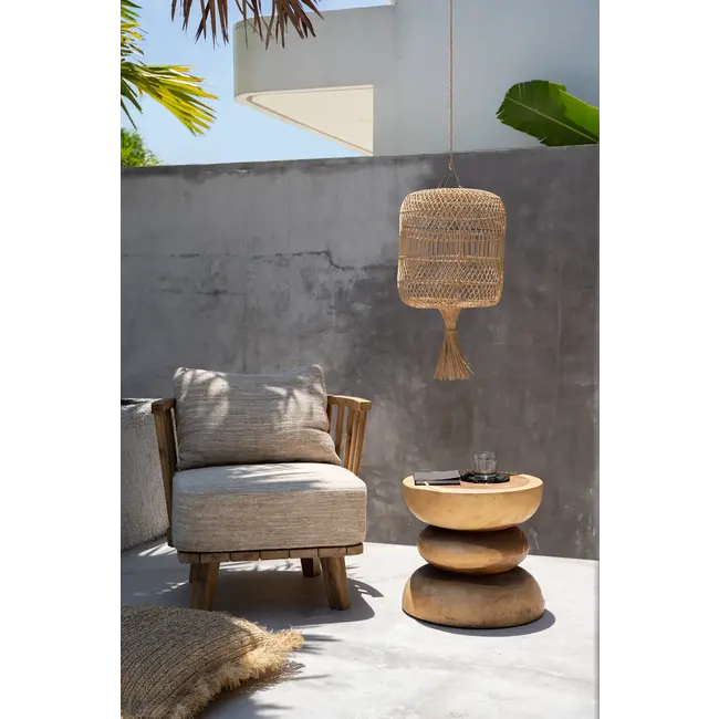 De Dumpling Hanglamp/Vloerlamp - ø40x70cm - Naturel - Rotan