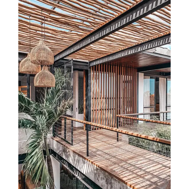 De Lobster Trap Hanglamp - 55x55cm - Naturel - Rotan