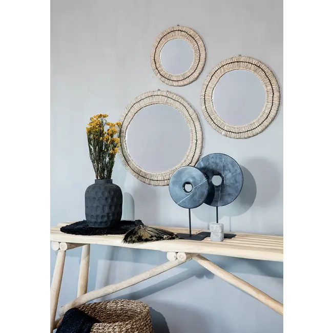 De Marmeren Disc op Stand - Zwart - M - 20x9x35 cm