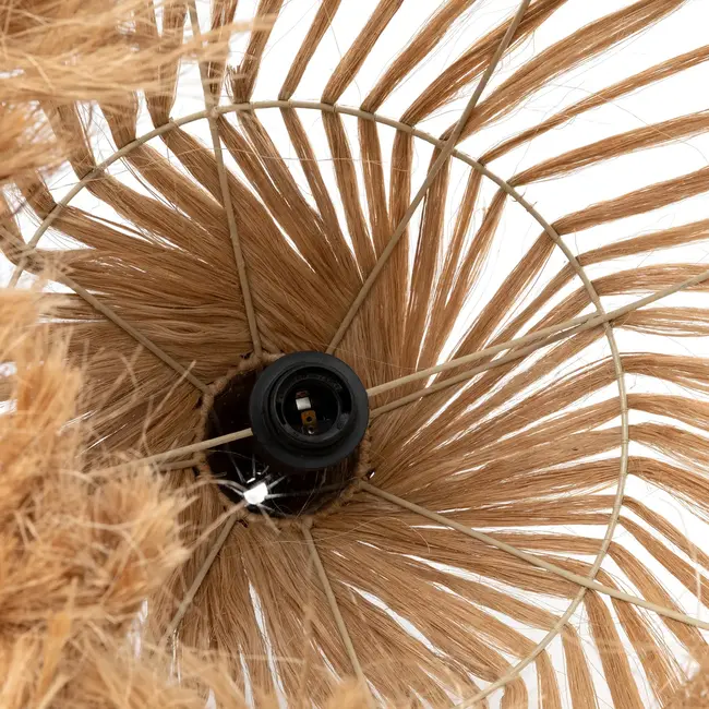 De Hippy Tipi Hanglamp - 50x50x70cm - Naturel - Abaca Gras/Bananenblad