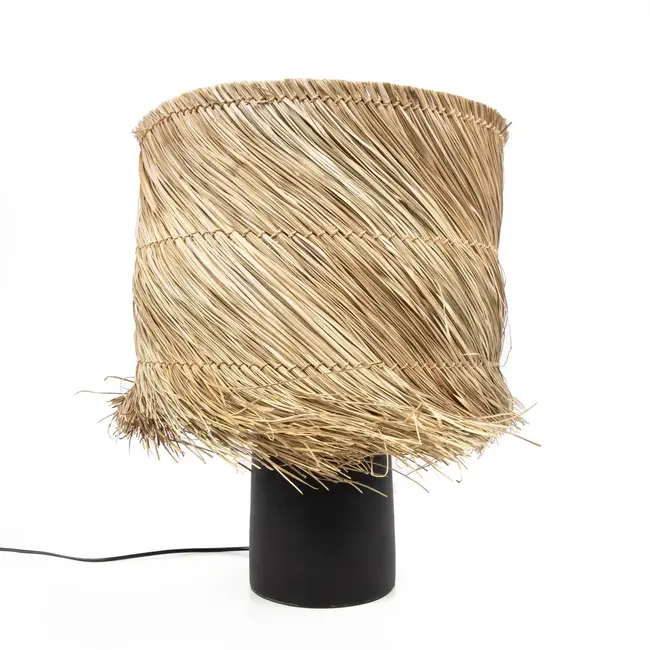 Tafellamp Naturel Sisal met Zwarte Voet - Pandan