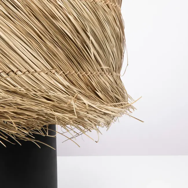 Tafellamp Naturel Sisal met Zwarte Voet - Pandan