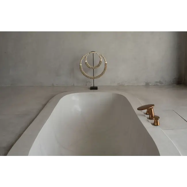 Dubbele Halsketting met Schelpen op Stand - 35x10x55cm - Naturel