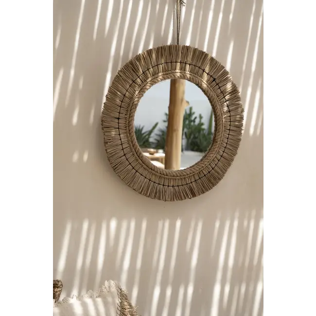 De St Barth Spiegel - 65x65 cm - Naturel - Gras