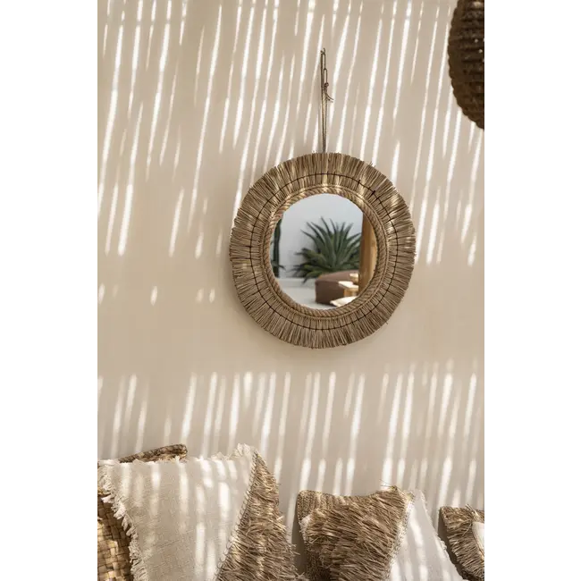 De St Barth Spiegel - 65x65 cm - Naturel - Gras