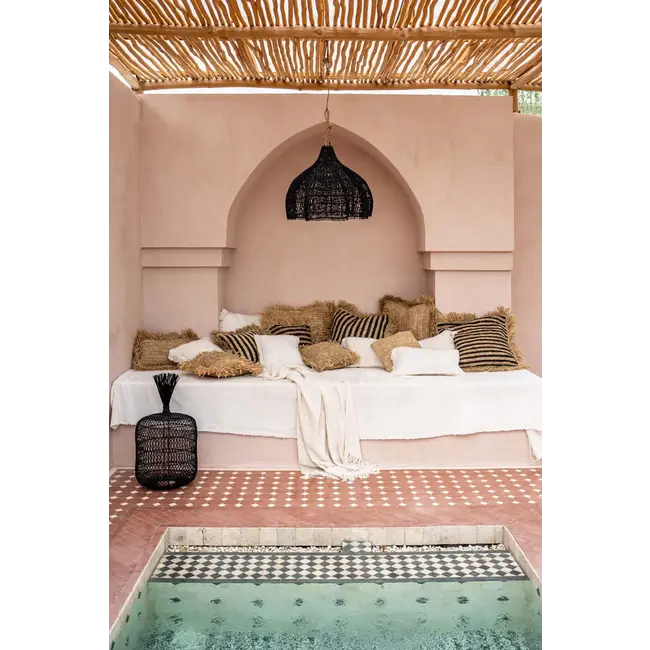 De Whipped Hanglamp - 60x60x50 - Zwart - Rotan