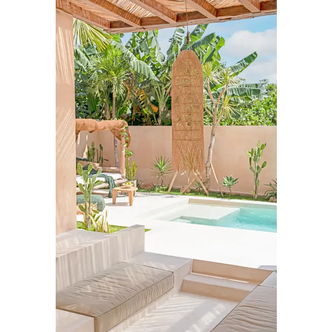 De Squid Hanglamp - ø30x110cm - Naturel - Rotan