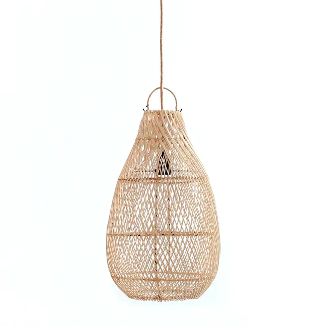 De Kendi Hanglamp/Vloerlamp - 30x60cm - Naturel - Rotan
