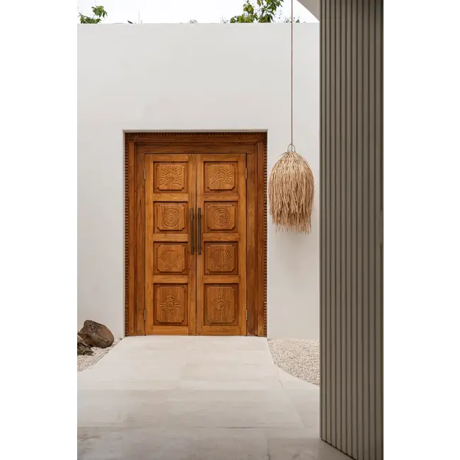 De Shaggy Hanglamp - 45x45x75cm - Naturel - Rotan