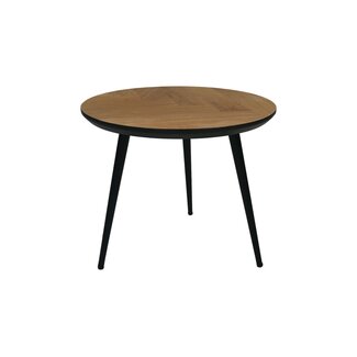 Maddie Salontafel - 45x45x39 cm - Naturel/Zwart - Hout/Metaal