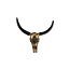 Laiba Wanddecoratie Buffel - 60x10x60 cm - Goud/Zwart - Metaal