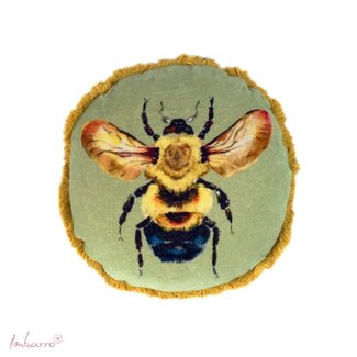 Imbarro Sierkussen Bee - 45x45 cm - Groen - Katoen/Velvet