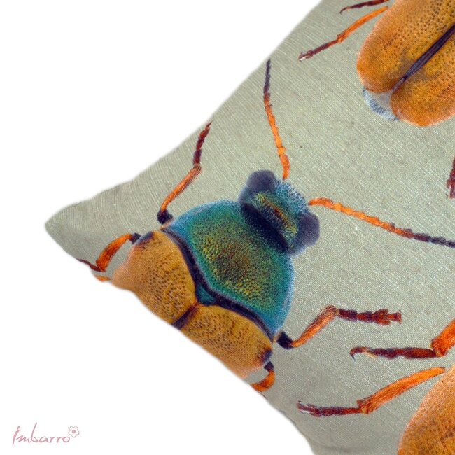 Imbarro Sierkussen Jewel - 50x50 cm - Goud/Grijs - Katoen