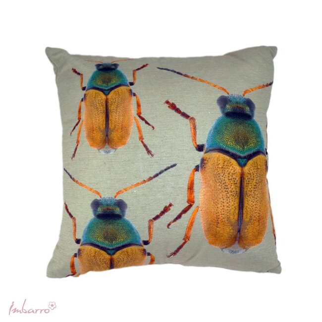 Imbarro Sierkussen Jewel - 50x50 cm - Goud/Grijs - Katoen