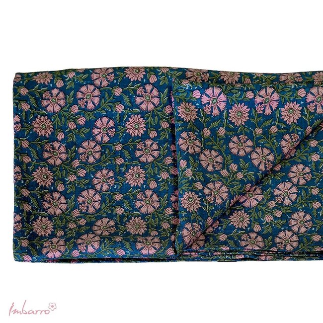 Imbarro Tafelkleed Fayah - 250x150 cm - Blauw/Roze - Katoen