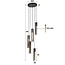 Hanglamp Artic Zwart Metaal Tube Getrapt 5-lichts