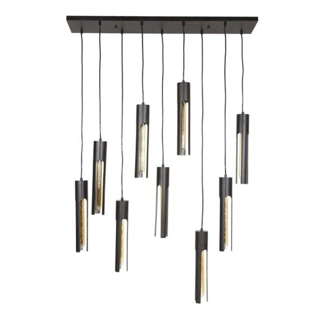 Hanglamp Artic Zwart Metaal Tube 9-lichts